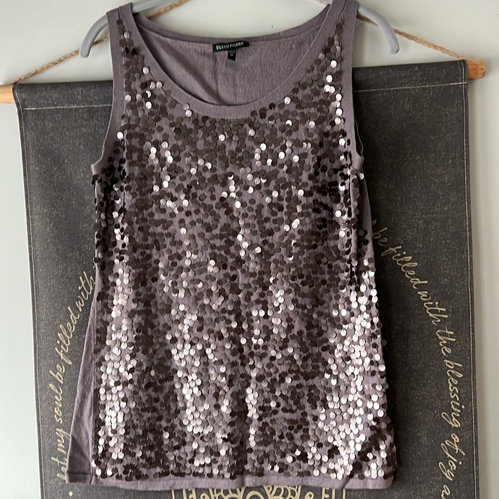 Eileen Fisher sequined marino tank GUC -1 Day Shipping